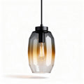 Lampa wisząca szklana o kształcie sześciokątnym w kolorze czarnym i przezroczystym 20 x 20 x 40cm